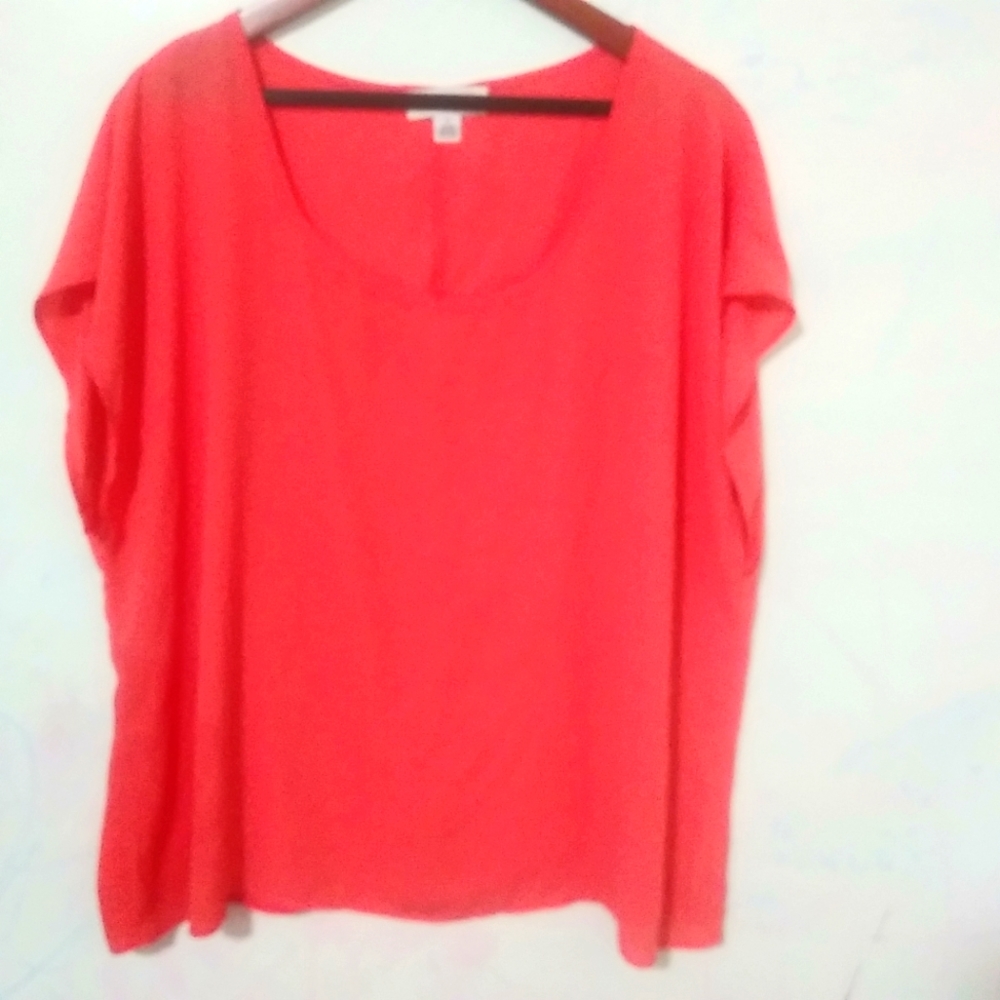 Forever 21 3X Coral Short Sleeve Top Plus